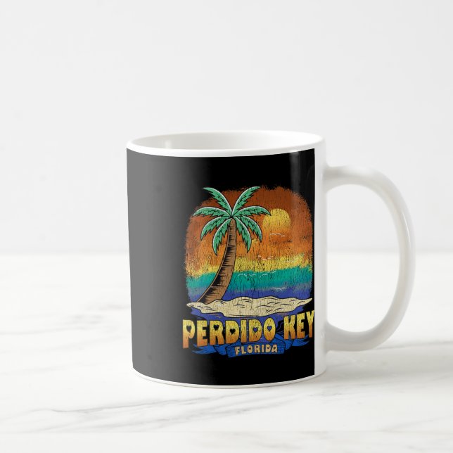 Perdido Key Florida Vintag Distressive Souvenir Kaffeetasse (Rechts)