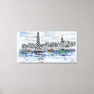 Perdrix Lighthouse, Loctudy   Bretagne, Frankreich Leinwanddruck