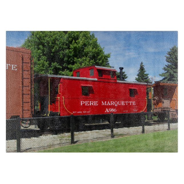 Pere Marquette Caboose A986 Schneidbrett Schneidebrett (Vorderseite)