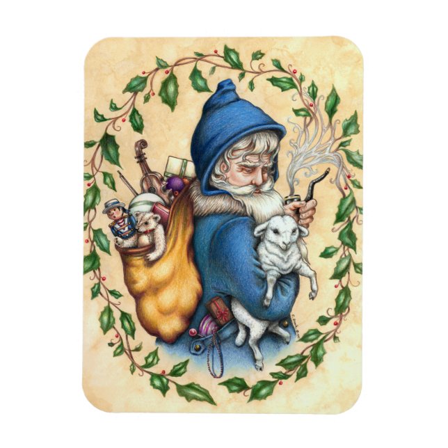 Pere Weihnachten VATER CHRISTMAS MAGNET Rectangle (Vertikal)