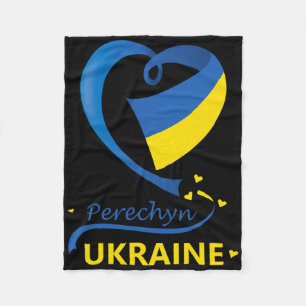 Perechyn Ukraine Nationalflagge Herz-Emblem Wappen Fleecedecke