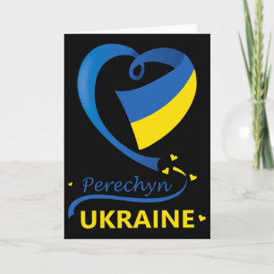 Perechyn Ukraine Nationalflagge Herz-Emblem Wappen Karte