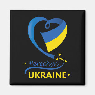 Perechyn Ukraine Nationalflagge Herz-Emblem-Wappen Magnet