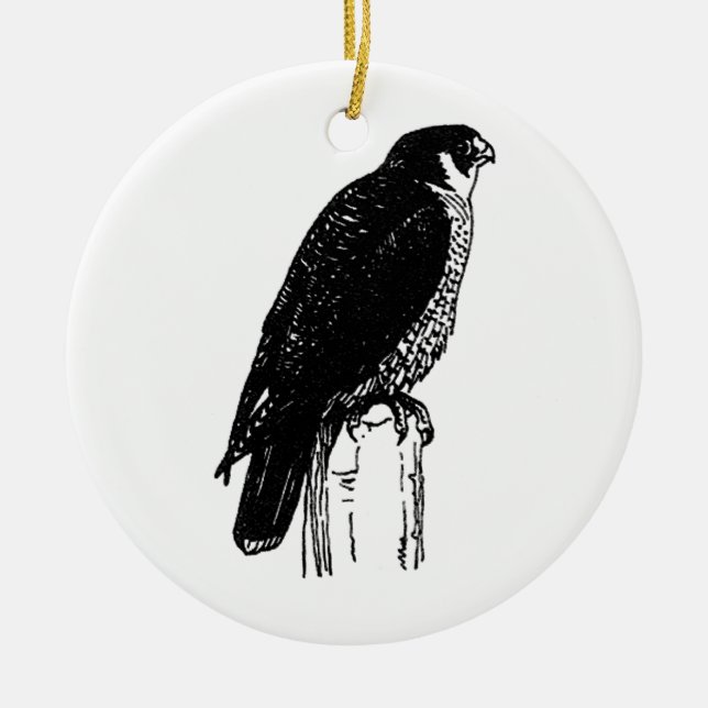 Peregrine Falcon (Abbildung) Keramik Ornament (Vorne)