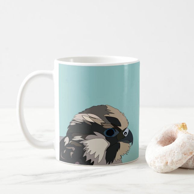 Peregrine Falcon Bird Art Kaffeetasse (Mit Donut)
