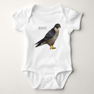 Peregrine falcon bird Cartoon Illustration Baby Strampler