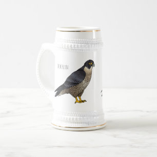 Peregrine falcon bird Cartoon Illustration Bierglas