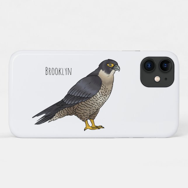 Peregrine falcon bird Cartoon Illustration Case-Mate iPhone Hülle (Rückseite (Horizontal))