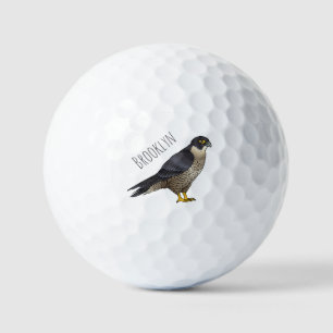 Peregrine falcon bird Cartoon Illustration Golfball