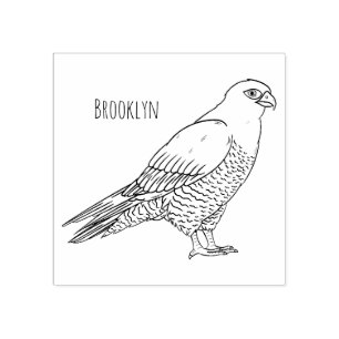 Peregrine falcon bird Cartoon Illustration Gummistempel