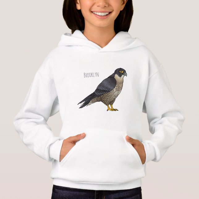 Peregrine falcon bird Cartoon Illustration Hoodie (Vorderseite)