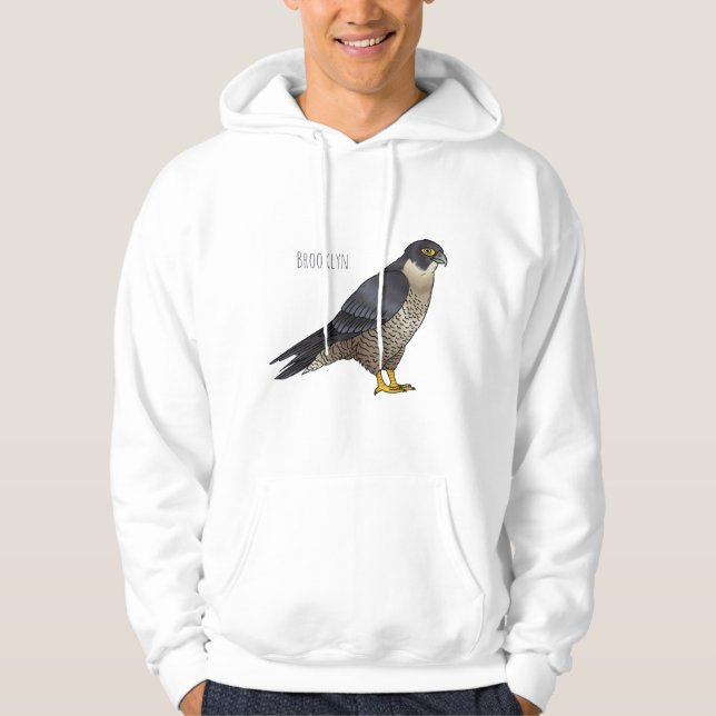Peregrine falcon bird Cartoon Illustration Hoodie (Vorderseite)
