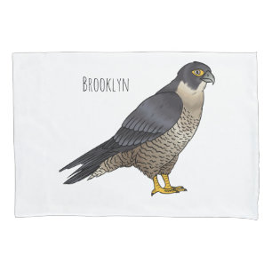Peregrine falcon bird Cartoon Illustration Kissenbezug