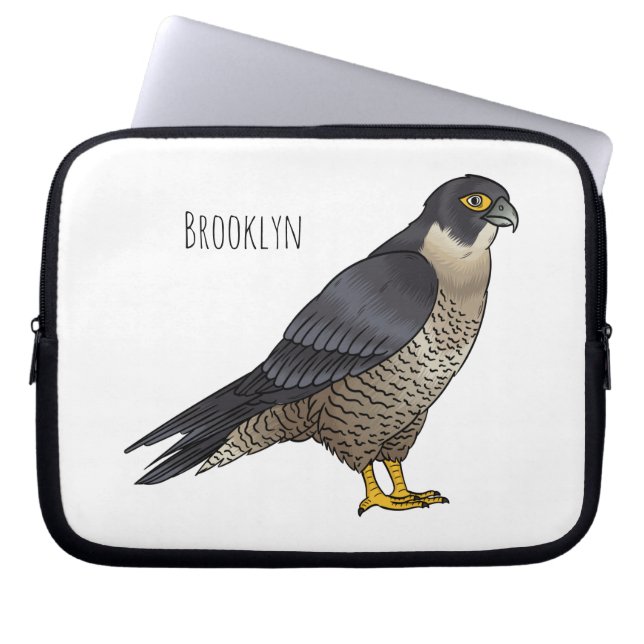 Peregrine falcon bird Cartoon Illustration Laptopschutzhülle (Vorderseite)