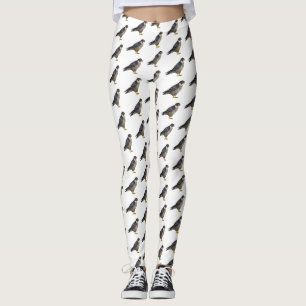 Peregrine falcon bird Cartoon Illustration Leggings