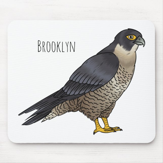 Peregrine falcon bird Cartoon Illustration Mousepad (Vorne)