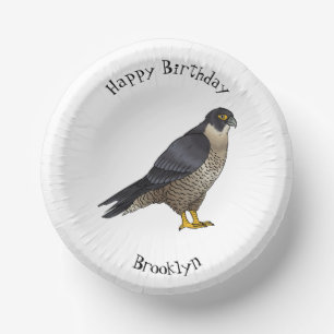 Peregrine falcon bird Cartoon Illustration Pappteller