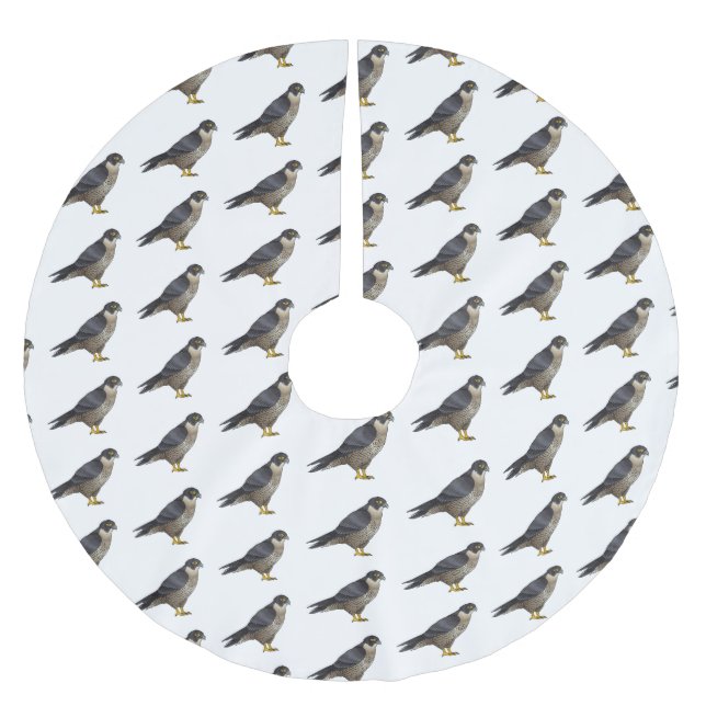 Peregrine falcon bird Cartoon Illustration Polyester Weihnachtsbaumdecke (Vorderseite)