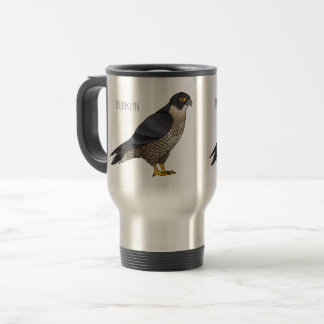 Peregrine falcon bird Cartoon Illustration Reisebecher