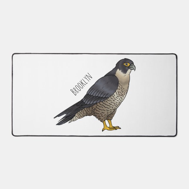 Peregrine falcon bird Cartoon Illustration Schreibtischunterlage (Vorderseite)