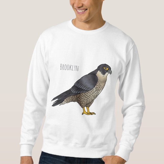 Peregrine falcon bird Cartoon Illustration Sweatshirt (Vorderseite)