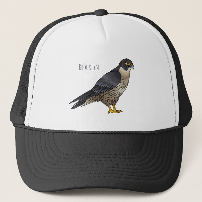 Peregrine falcon bird Cartoon Illustration Truckerkappe (Vorderseite)