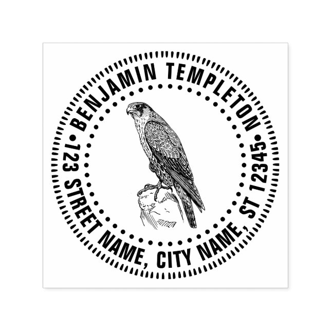 Peregrine Falcon Bird der Rücksendeadresse "Prey N Permastempel (Design)
