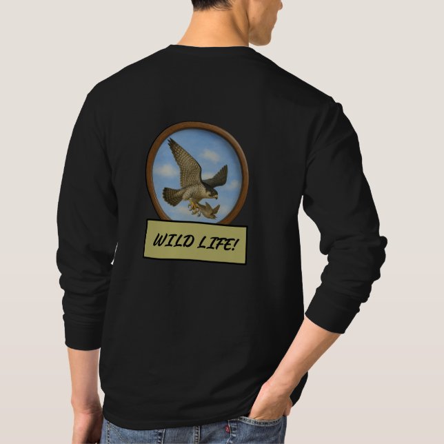 Peregrine Falcon Black Long Sleeve T - Shirt (Rückseite)