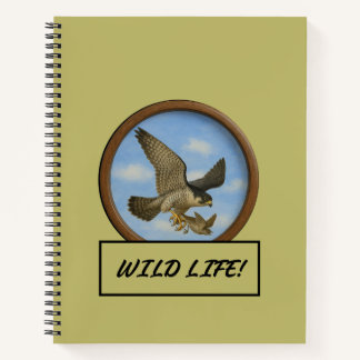 Peregrine Falcon Dark Khaki Spiri Notebook Notizbuch