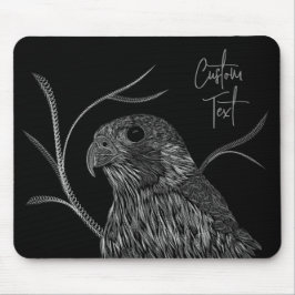 Peregrine Falcon in Baumzweigen mit Handschrift Mousepad