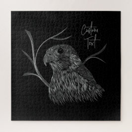 Peregrine Falcon in Baumzweigen mit Handschrift Puzzle