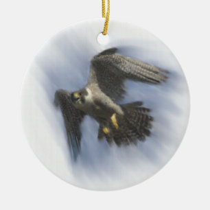 Peregrine Falcon in Flight Keramikornament