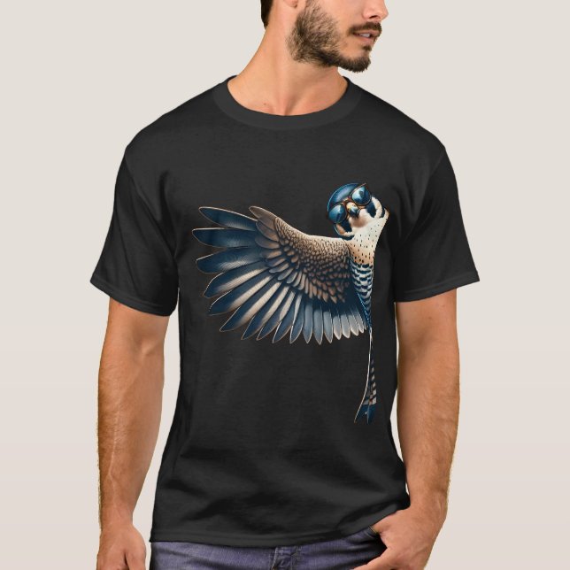 Peregrine Falcon mit Sonnenbrille Funny Say Hi T-Shirt (Vorderseite)