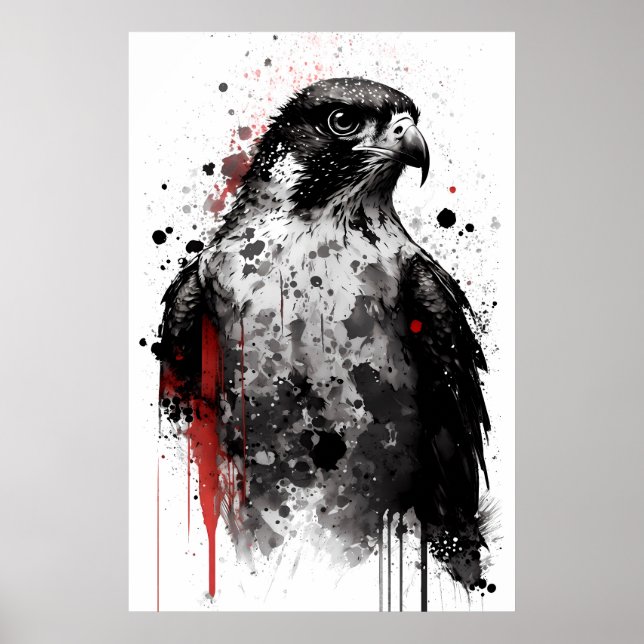 Peregrine Falcon Portrait Poster (Vorne)
