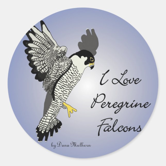 Peregrine Falcon Round Stickers (Vorderseite)