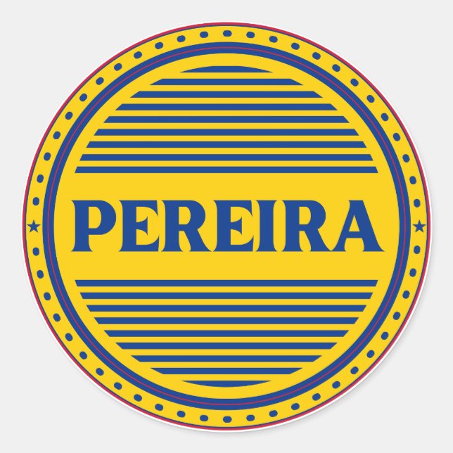 Pereira City Pride Emblem – Colombian Identity Runder Aufkleber (Vorderseite)