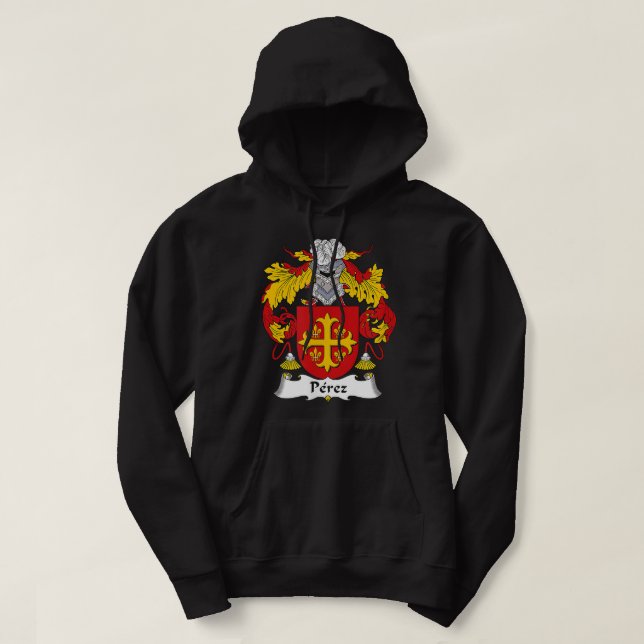 Perez Coat of Arms Familienwappen Hoodie (Design vorne)