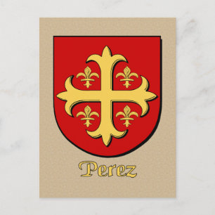 Perez Familie Heraldic Shield Postkarte