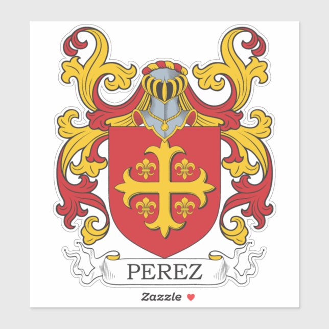 Perez Familienwappen Aufkleber (Blatt)