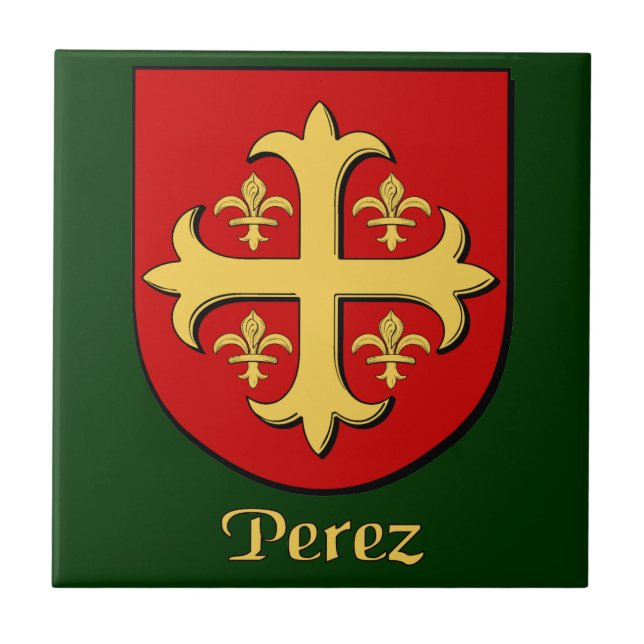 Perez Family Shield Decorations-Tile Fliese (Vorderseite)
