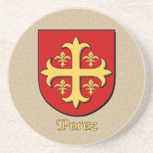 Perez Heraldic Shield Getränkeuntersetzer