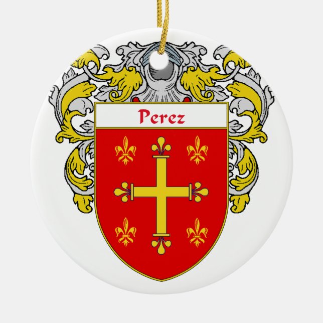 Perez-Wappen/Familienwappen Keramikornament (Vorne)