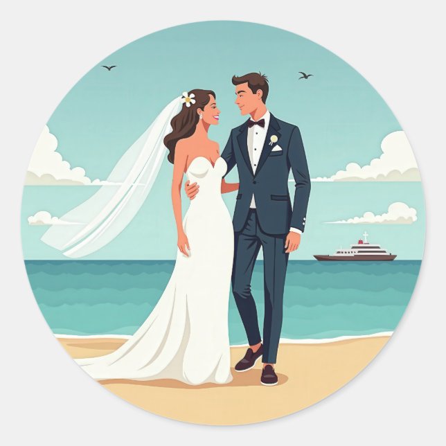 Perfect Beach Wedding Sticker (Vorderseite)