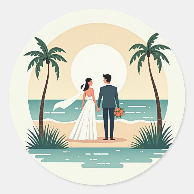 Perfect Beach Wedding Sticker (Vorderseite)