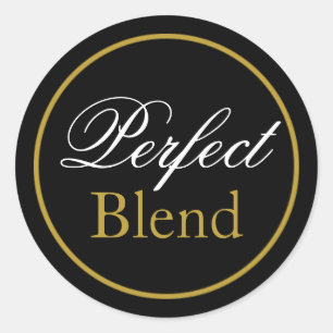 "Perfect Blend" Hochzeitsaufkleber - Schwarzes Gol Runder Aufkleber