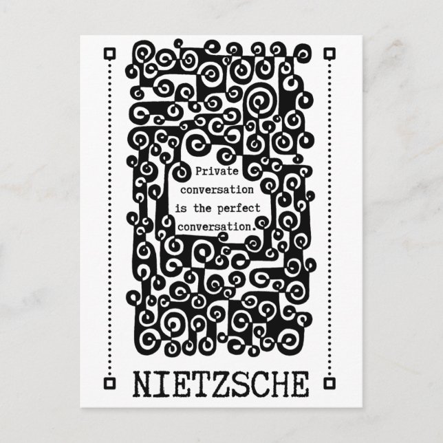 Perfect ConVERSATION Zitat von Nietzsche Postkarte (Vorderseite)
