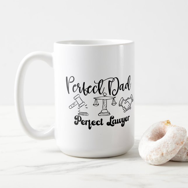 Perfect Dad, Perfect Lawyer Coffee Mug Kaffeetasse (Mit Donut)