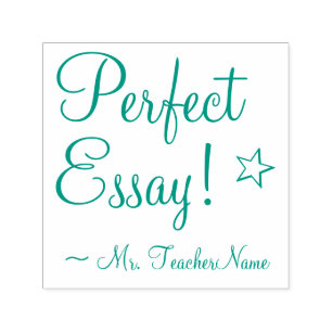 "Perfect Essay!" + Name des Instruktors Gummi-Brie Permastempel