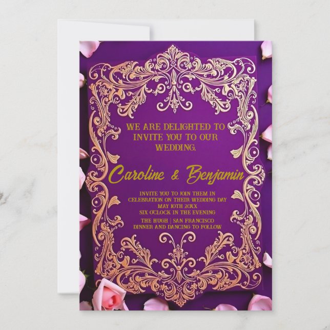 Perfect for Classic, Romantic, or Luxury Einladung (Vorderseite)