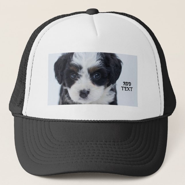 Perfect for Dog Puppy Lovers Black and White-Cap  Truckerkappe (Vorderseite)